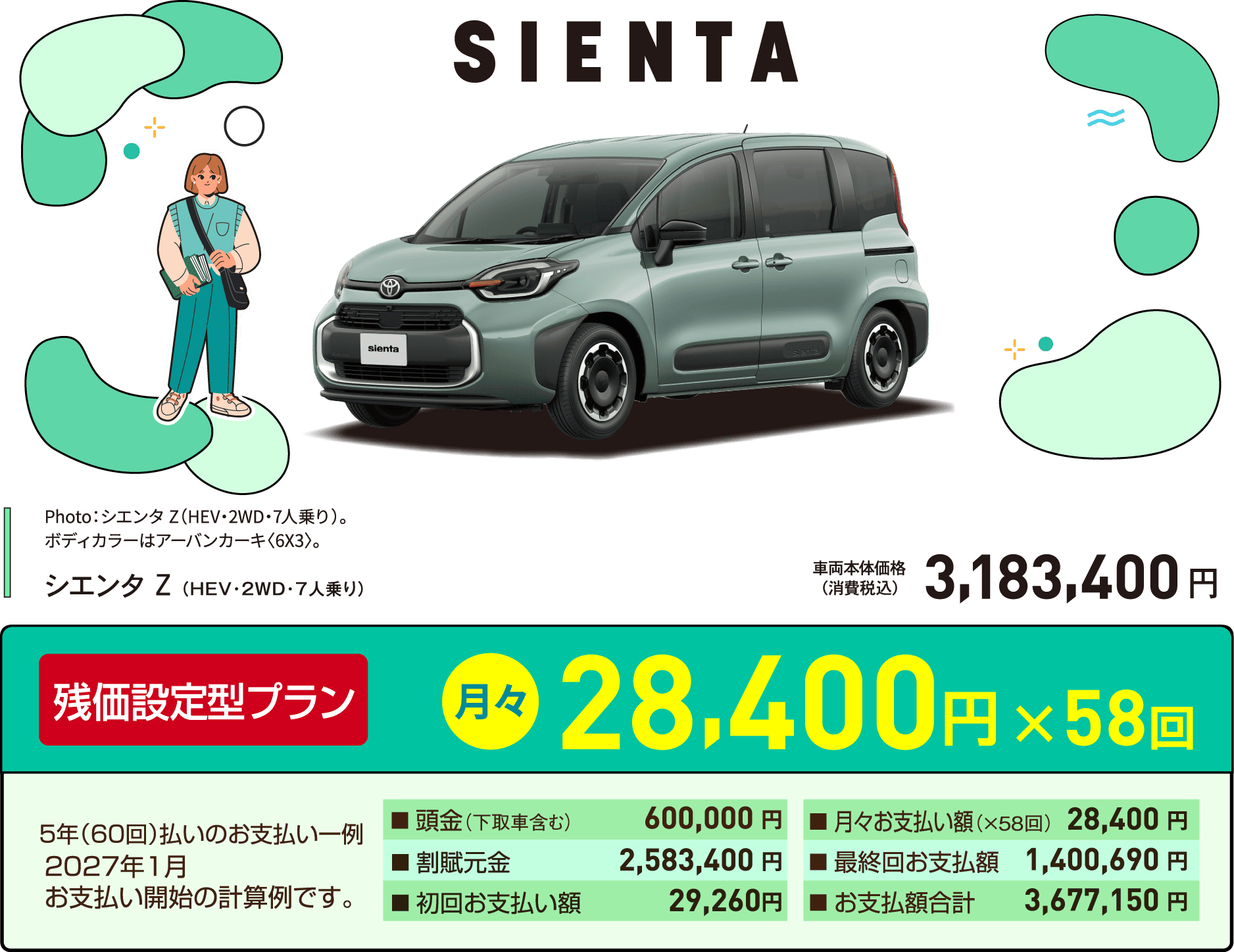 シエンタの残価設定型プラン